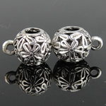 Zinc Alloy Bail Beads, Rondelle, silver color plated Approx 6mm 