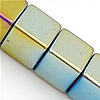 Немагнитный гематит Бусины, Куб, плакированный, разный размер для выбора, цвета радуги, отверстие:Приблизительно 0.8mm, длина:Приблизительно 16 дюймовый, продается Strand