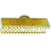 Iron Ribbon Crimp End, Rectangle, plated, textured lead free Approx 