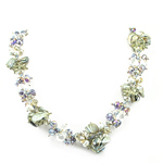 Пресноводные жемчуги Ожерелье, с Кристаллы, цинковый сплав замочек крючок, однонитевая, 17-22mm, длина:23 дюймовый, продается Strand