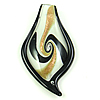 Pendentifs artisanaux au style murano, chalumeau, feuille, fait à la main, sable d'or Environ 7mm, Vendu par PC