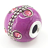 Indonesia Jewelry Beads, Drum, pink, cadmium free Approx 3mm 