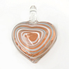 Pendentifs artisanaux au style murano, chalumeau, coeur, fait à la main Environ 5mm, Vendu par PC