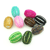 Woven Glass Seed Beads, Oval, mixed colors Approx 3.5mm 