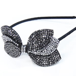 Hair Bands, Iron, with Faux Suede Cord & Rhinestone, Bowknot 