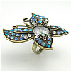 Watch Finger Ring, Zinc Alloy, with Glass, Butterfly, antique bronze color plated, adjustable & with rhinestone Approx Approx 18mm, US Ring 