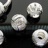 Messing Sternenstaub Perlen, rund, plattiert, großes Loch & hohl & Falten, keine, 12mm, Bohrung:ca. 4mm, 5000PCs/Tasche, verkauft von Tasche