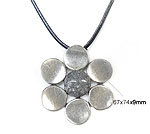 Cowhide Jewelry Necklace, with Resin & Zinc Alloy, Flower, nickel, lead & cadmium free .5 Inch 