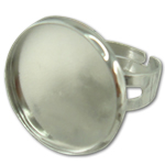 Iron Bezel Ring Base, plated Approx 16mm, US Ring 