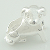 Sterling Silver European Beads, 925 Sterling Silver, Dog, plated, without troll Approx 4.5mm 