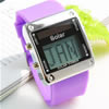 LED Light Watch, Silicone, zinc alloy clasp, Square 28mm Approx 10 Inch 