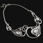 Fashion Statement Necklace, Zinc Alloy, with iron chain, snake chain & with rhinestone, nickel, lead & cadmium free Inch 