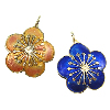 Cloisonne Pendants, Flower, smooth, mixed colors Approx 