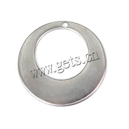 Encantos de etiqueta de acero inoxidable, Donut, Modificado para requisitos particulares, color original, 25x1mm, agujero:aproximado 2mm, Vendido por UD