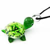 ожерелье ювелирного изделия лэмпворка, Лэмпворк, с Нейлоновый шнурок, Черепаха, цветок внутри длина:18 дюймовый, продается Strand