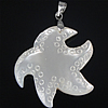 Brass Shell Pendants, with White Shell, Starfish, Carved Approx 