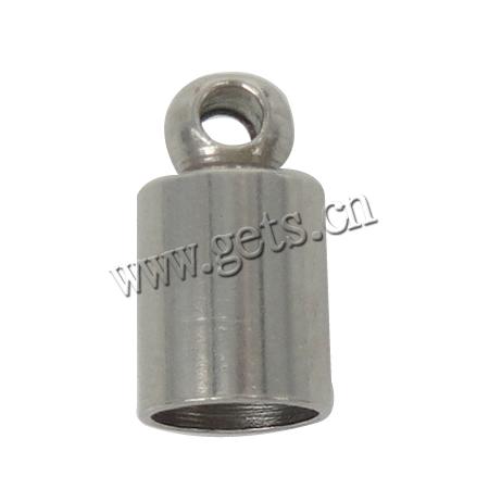 Stainless Steel End Caps, Tube, Customized, original color, 13x7mm, Hole:Approx 2mm, Sold By PC