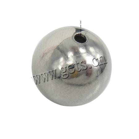 Stainless Steel Beads, Round, different size for choice & half-drilled, original color, Sold By PC