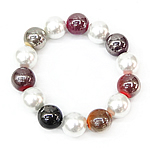 Joyas de perlas de vidrio de pulseras, 13mm, longitud:6 Inch, Vendido por Sarta