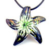 Collar de la joyería de cristal de Murano, con cordón de goma, Estrella de Mar, 44x44mm, longitud:18 Inch, Vendido por Sarta
