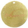 Brass Stamping Pendants, Flat Round, plated, with letter pattern Approx 1.4mm 
