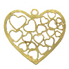 Pendentifs En filigrane en laiton , coeur, Placage, avec le motif de coeur, plus de couleurs à choisir Environ 2.5mm Vendu par sac