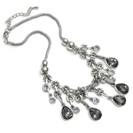 Ожерелье ручной латунные, цинковый сплав, с медные цепи & Пластик с медным покрытием, со стразами, не содержит свинец и никель длина:15 дюймовый, продается Strand