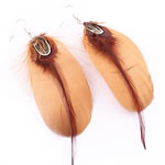 Fashion Feather Earring , iron earring hook, mixed 