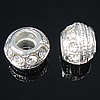 Rhinestone Zinc Alloy European Beads, Rondelle, plated, without troll & with rhinestone cadmium free Approx 5.5mm 