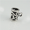 Zinc Alloy Bail Beads, Tube, silver color plated, hollow Approx 2mm, Approx 