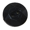 2 Hole Acrylic Button, Coin, solid color, black Approx 1mm 