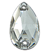 Imitation Taiwan Acrylic Connector, Teardrop, faceted & 1/1 loop & translucent, white Approx 1mm, Approx 