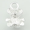 Sterling Silver Animal Pendants, 925 Sterling Silver, Bear, plated Approx 1.5mm 