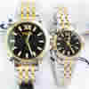 Bracelets de montre pour couple, alliage de zinc, avec verre, Rond, Placage, pour le couple, 28mm, 40mm, 12-18mm Environ 7.88 pouce, Environ 9 pouce, Vendu par paire
