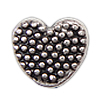 Zinklegierung Herz Perlen, plattiert, dessiniert, keine, frei von Nickel, Blei & Kadmium, 7x7x3mm, Bohrung:ca. 1.5mm, ca. 1700PCs/kg, verkauft von kg