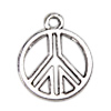 Zinc Alloy paix pendentifs, alliage de zinc, Logo de la paix, Placage, multicolore, protéger l'environnement, sans nickel, plomb et cadmium Environ 2mm, Environ Vendu par kg