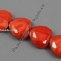 Millefiori Kristall Perlen, Herz, handgemachte facettiert, rot, 16x16x7mm, Länge:10.8 ZollInch, 18PCs/Strang, verkauft von Strang