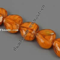 Millefiori Kristall Perlen, Herz, handgemachte facettiert, orange, 16x16x7mm, Länge:10.8 ZollInch, 18PCs/Strang, verkauft von Strang