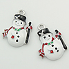 Zinc Alloy Christmas Pendants, with enamel, Snowman, plated, Christmas jewelry & enamel Approx 2mm 
