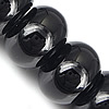 Natürliche schwarze Achat Perlen, Schwarzer Achat, Rondell, Klasse AB, 13x18mm, Bohrung:ca. 1mm, Länge:ca. 15 ZollInch, ca. 30PCs/Strang, verkauft von Strang