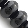 Natürliche schwarze Achat Perlen, Schwarzer Achat, Rondell, Klasse AB, 15x10mm, Bohrung:ca. 1mm, Länge:ca. 15 ZollInch, ca. 39PCs/Strang, verkauft von Strang