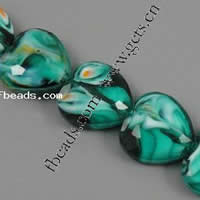 Millefiori Kristall Perlen, Herz, handgemachte facettiert, blau, 16x16x7mm, Länge:10.8 ZollInch, 18PCs/Strang, verkauft von Strang