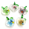 Inner Flower Lampwork Pendants, Apple 32-33x35-37x10-12mm Approx 4-6mm 