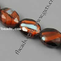 Millefiori Kristall Perlen, oval, handgemachte facettiert, 16x12x7mm, Länge:12.5 ZollInch, 20PCs/Strang, verkauft von Strang