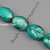 Millefiori Crystal Beads, Oval, handmade faceted .5 Inch 
