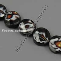Millefiori Crystal Beads, Flat Round, handmade faceted .5 Inch 