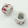 Enamel Zinc Alloy European Beads, Tube, without troll & large hole Approx 4.2-4.5mm 