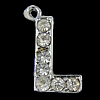 Zinc Alloy Alphabet Pendants, Letter L, plated, with rhinestone Approx 2mm 