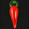 Pflanzen Lampwork Anhänger, Chili, rot, 11x35mm, Bohrung:ca. 4x3mm, 1000PCs/Tasche, verkauft von Tasche