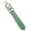 Aventurine Pendants, Green Aventurine, with Brass, pendulum, silver color plated, nickel, lead & cadmium free Approx 4mm 
